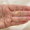 Oro Laminado Basic Necklace, Gold Filled Style Snake  Design, Golden Finish, 04.09.0180.18
