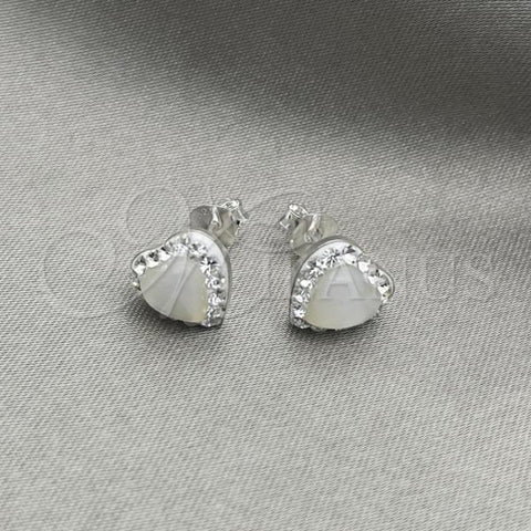 Sterling Silver Stud Earring, with Ivory Pearl, Polished, Silver Finish, 02.399.0052