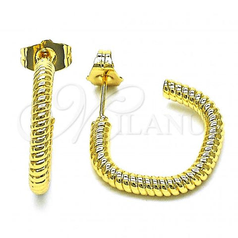 Oro Laminado Small Hoop, Gold Filled Style Diamond Cutting Finish, Golden Finish, 02.163.0201.20