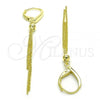 Sterling Silver Long Earring, Polished, Golden Finish, 02.186.0164