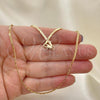 Oro Laminado Basic Necklace, Gold Filled Style Long Box Design, Polished, Golden Finish, 5.223.019.18