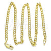 Oro Laminado Basic Necklace, Gold Filled Style Curb Design, Polished, Golden Finish, 5.222.007.16