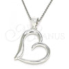 Sterling Silver Fancy Pendant, Heart Design, Polished,, 05.398.0036