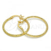 Oro Laminado Medium Hoop, Gold Filled Style Diamond Cutting Finish, Golden Finish, 02.168.0036.30