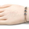 Oro Laminado Fancy Bracelet, Gold Filled Style with Multicolor Cubic Zirconia, Polished, Golden Finish, 03.233.0030.08