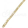 Gold Tone Basic Necklace, Figaro Design, Polished, Golden Finish, 04.242.0016.28GT
