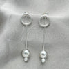 Sterling Silver Long Earring, Ball Design, Polished, Silver Finish, 02.399.0002