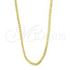 Oro Laminado Basic Necklace, Gold Filled Style Curb Design, Polished, Golden Finish, 5.222.009.24