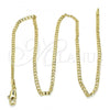Oro Laminado Basic Necklace, Gold Filled Style Curb Design, Polished, Golden Finish, 5.222.008.16
