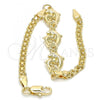 Oro Laminado Fancy Bracelet, Gold Filled Style Dolphin Design, Polished, Golden Finish, 03.63.1886.08