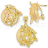 Oro Laminado Earring and Pendant Adult Set, Gold Filled Style Butterfly Design, Matte Finish, Golden Finish, 10.91.0031