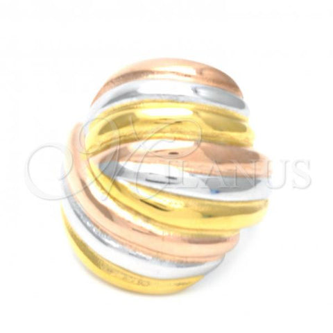 Stainless Steel Elegant Ring, Polished, Tricolor, 01.226.0003.09 (Size 9)