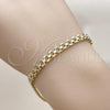 Oro Laminado Basic Bracelet, Gold Filled Style Bismark Design, Polished, Tricolor, 03.213.0354.07