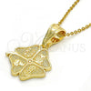Oro Laminado Fancy Pendant, Gold Filled Style Elephant and Owl Design, Polished, Golden Finish, 05.120.0070