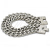 Stainless Steel Basic Bracelet, Curb Design, Polished, Steel Finish, 03.116.0012.08