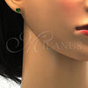 Stainless Steel Stud Earring, Heart Design, with Green Cubic Zirconia, Polished, Golden Finish, 02.271.0009.2