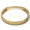 Oro Laminado Individual Bangle, Gold Filled Style with White Crystal, Polished, Golden Finish, 07.307.0007.05 (09 MM Thickness, Size 5 - 2.50 Diameter)