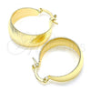 Oro Laminado Small Hoop, Gold Filled Style Diamond Cutting Finish, Golden Finish, 02.170.0361.20