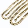 Stainless Steel Necklace and Bracelet, Curb Design, Golden Finish, 06.256.0008