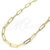 Oro Laminado Basic Necklace, Gold Filled Style Paperclip Design, Polished, Golden Finish, 04.63.1394.18