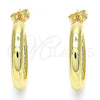Oro Laminado Stud Earring, Gold Filled Style Polished, Golden Finish, 02.163.0155.30