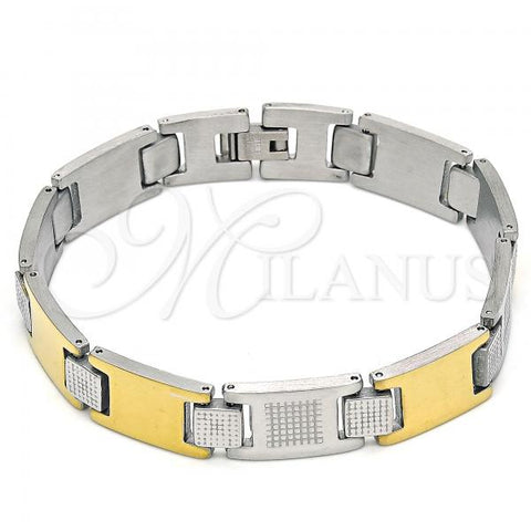 Stainless Steel Solid Bracelet, Polished, Two Tone, 03.114.0336.1.09