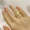 Oro Laminado Elegant Ring, Gold Filled Style Diamond Cutting Finish, Golden Finish, 01.233.0010.08 (Size 8)