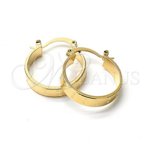 Oro Laminado Small Hoop, Gold Filled Style Diamond Cutting Finish, Golden Finish, 5.153.011.1