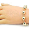 Oro Laminado Fancy Bracelet, Gold Filled Style Ball and Hollow Design, Polished, Golden Finish, 03.331.0254.09