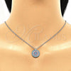 Sterling Silver Pendant Necklace, with Multicolor Cubic Zirconia, Polished, Rhodium Finish, 04.336.0217.16