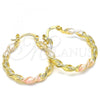 Oro Laminado Small Hoop, Gold Filled Style Polished, Tricolor, 02.170.0251.25