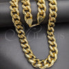 Oro Laminado Basic Necklace, Gold Filled Style Chunky Design, Polished, Golden Finish, 03.419.0010.30