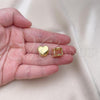 Oro Laminado Huggie Hoop, Gold Filled Style Heart Design, Polished, Golden Finish, 02.341.0174.12
