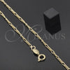 Oro Laminado Basic Necklace, Gold Filled Style Figaro Concave Design, Polished, Golden Finish, 5.223.025.18