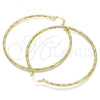Oro Laminado Extra Large Hoop, Gold Filled Style Diamond Cutting Finish, Golden Finish, 02.213.0254.1.70