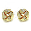 Oro Laminado Stud Earring, Gold Filled Style Love Knot Design, Polished, Golden Finish, 02.63.2702