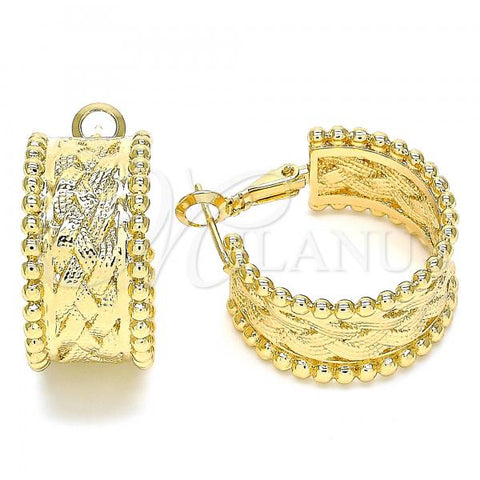 Oro Laminado Huggie Hoop, Gold Filled Style Polished, Golden Finish, 02.163.0090.25