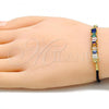 Oro Laminado Fancy Bracelet, Gold Filled Style with Multicolor Cubic Zirconia, Polished, Golden Finish, 03.341.0063.07