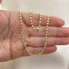 Oro Laminado Basic Necklace, Gold Filled Style Diamond Cutting Finish, Golden Finish, 04.213.0137.22