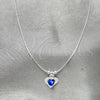Sterling Silver Fancy Necklace, Evil Eye and Snake Design, with Blue Topaz Crystal, Polished, Silver Finish, 04.401.0012.18