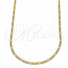 Oro Laminado Basic Necklace, Gold Filled Style Figaro Design, Polished, Golden Finish, 04.32.0016.22