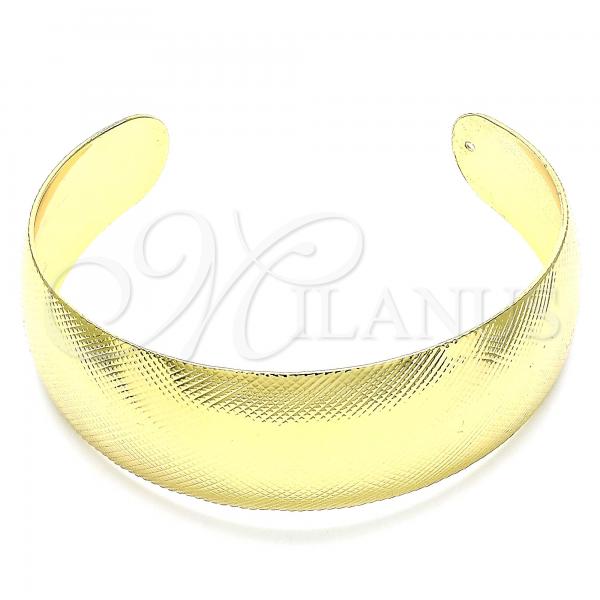 Oro Laminado Individual Bangle, Gold Filled Style Diamond Cutting Finish, Golden Finish, 07.101.0026