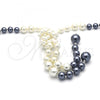 Rhodium Plated Fancy Necklace, with Gray Pearl, Polished, Rhodium Finish, 04.321.0026.1.28