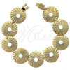 Oro Laminado Fancy Bracelet, Gold Filled Style Diamond Cutting Finish, Golden Finish, 5.018.006