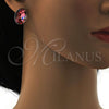 Rhodium Plated Stud Earring, with Rose Peach Swarovski Crystals, Polished, Rhodium Finish, 02.239.0015.6