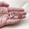 Oro Laminado Stud Earring, Gold Filled Style Polished, Golden Finish, 02.213.0827
