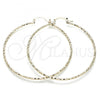 Oro Laminado Extra Large Hoop, Gold Filled Style Diamond Cutting Finish, Golden Finish, 02.168.0037.70