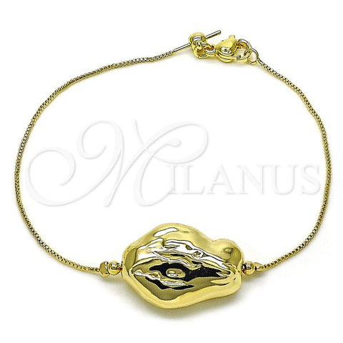 Oro Laminado Fancy Bracelet, Gold Filled Style Box Design, Polished, Golden Finish, 03.63.2287.08