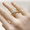 Oro Laminado Multi Stone Ring, Gold Filled Style with White Cubic Zirconia, Polished, Golden Finish, 01.266.0054