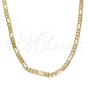 Gold Tone Basic Necklace, Figaro Design, Polished, Golden Finish, 04.242.0015.24GT